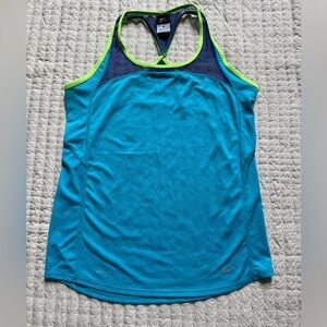 Nike Women's Aqua and Lime Tank Top